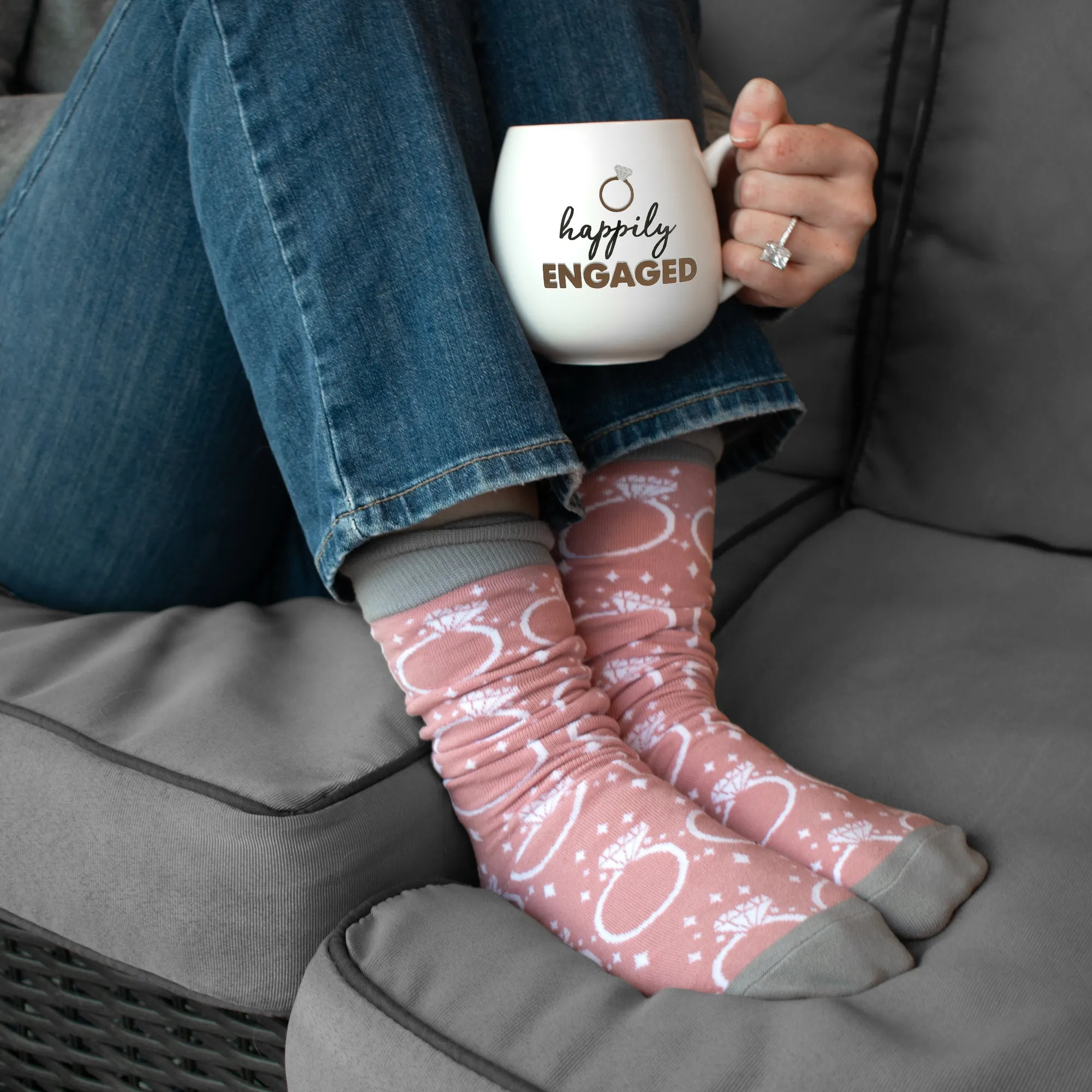 Happily Engaged 15.5 oz Mug and Sock Set