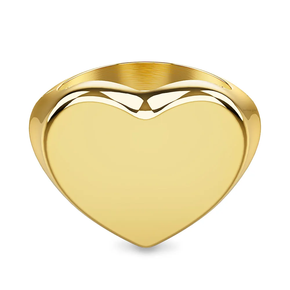 Heart's Desire Signet Gold Layered Ring in 16mm