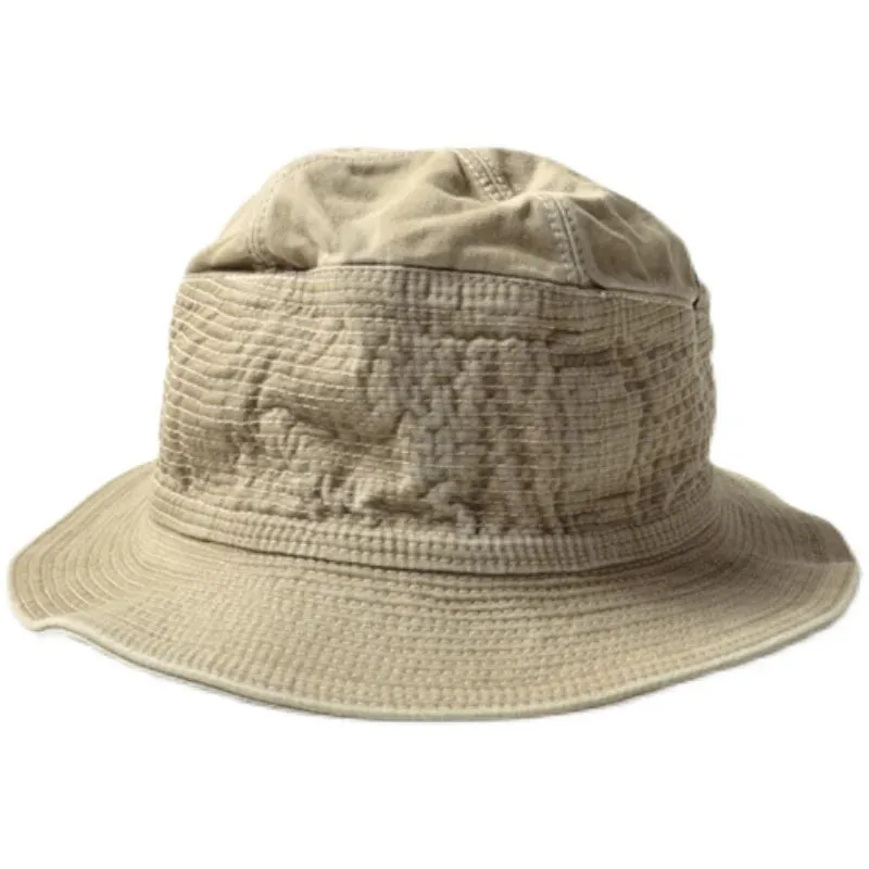 Hirata Hohiro Retro Amekaji Batik Washed Fisherman Hat - Adjustable