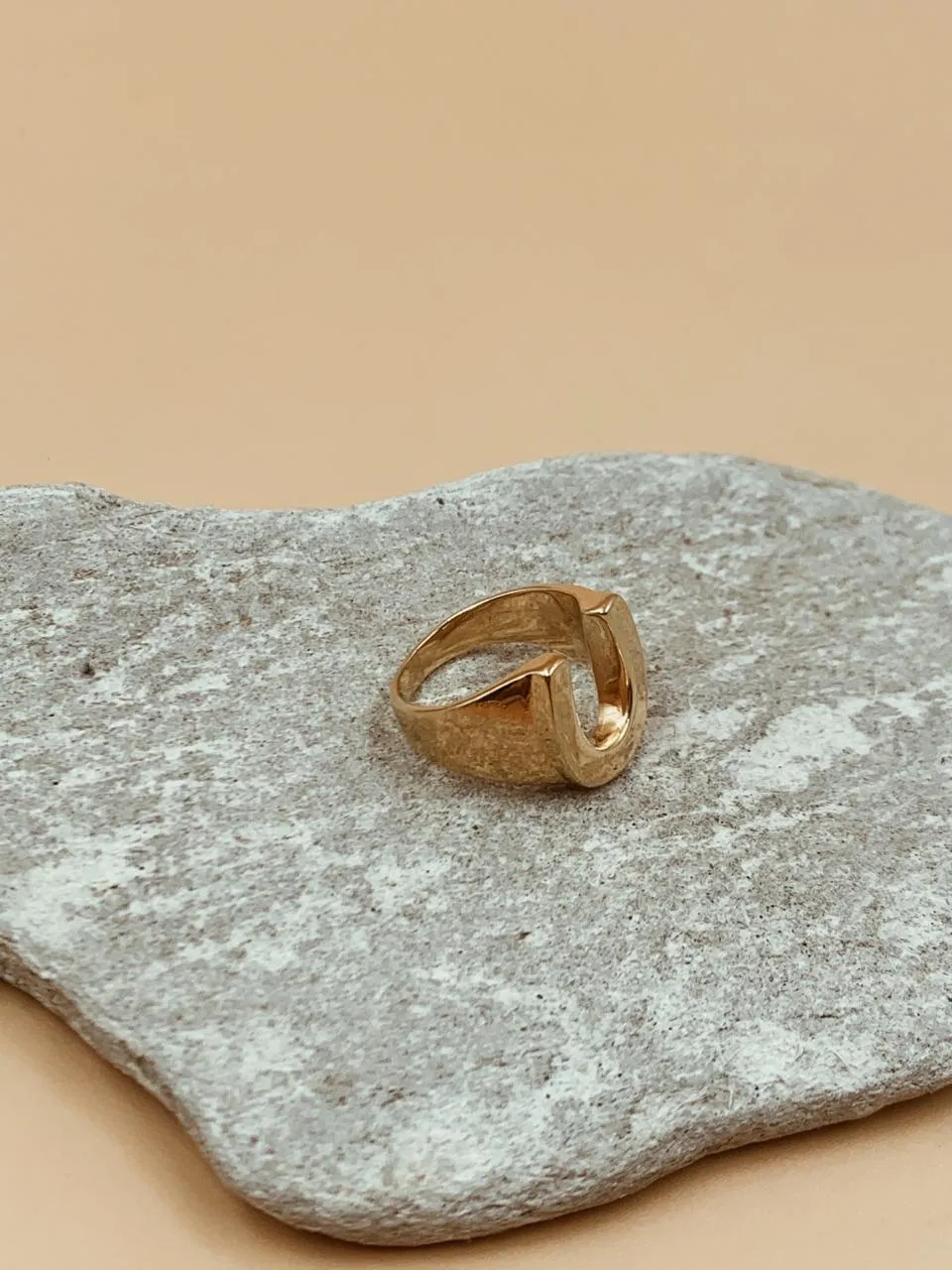 Horseshoe Gold Plated Sterling Silver Signet