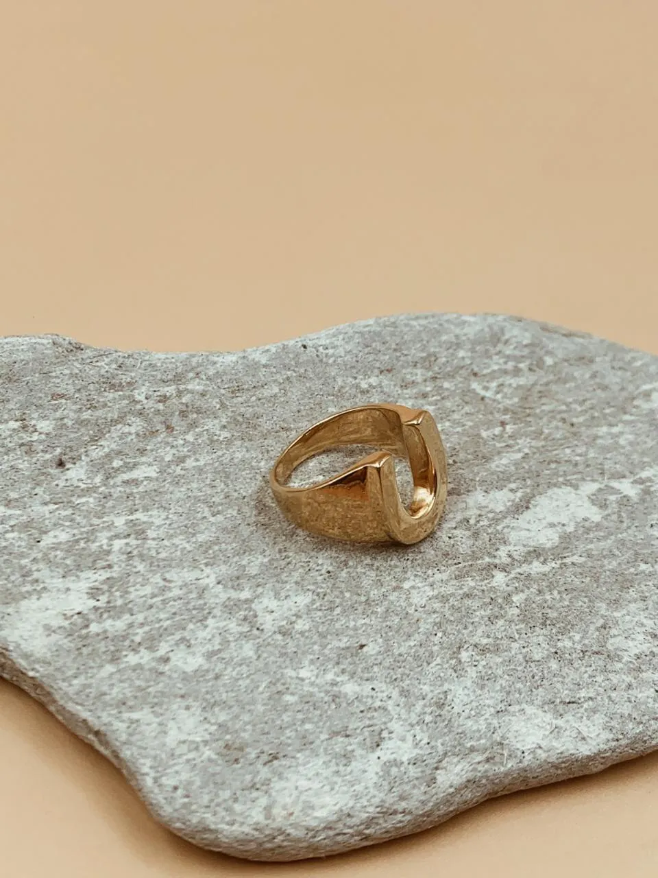 Horseshoe Gold Plated Sterling Silver Signet