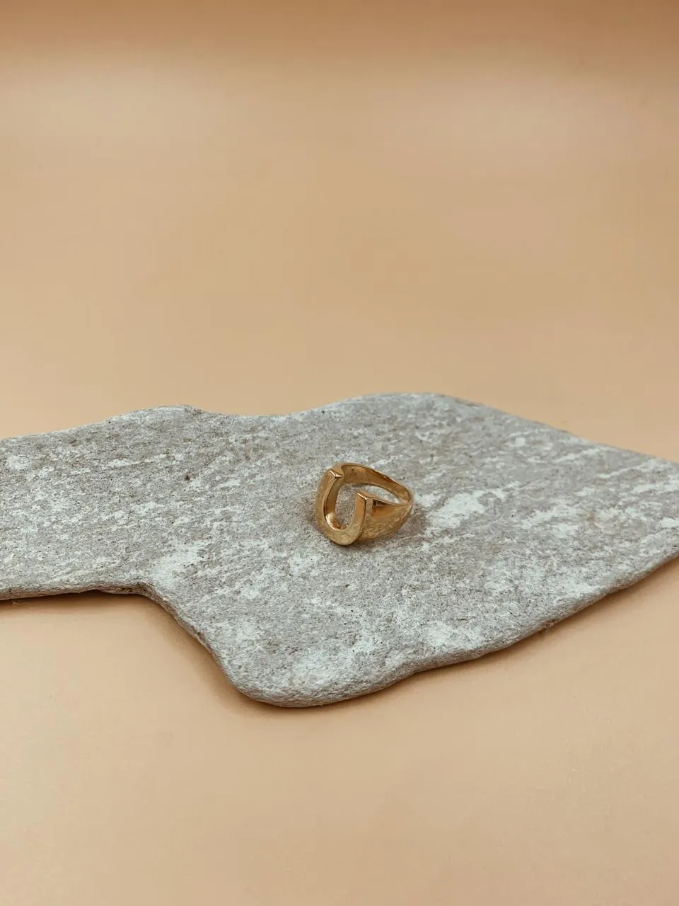 Horseshoe Gold Plated Sterling Silver Signet