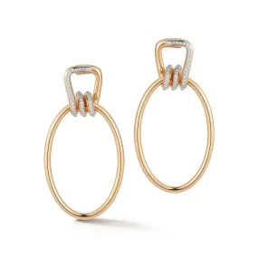 HUXLEY 18K AND DIAMOND COIL LINK EARRINGS