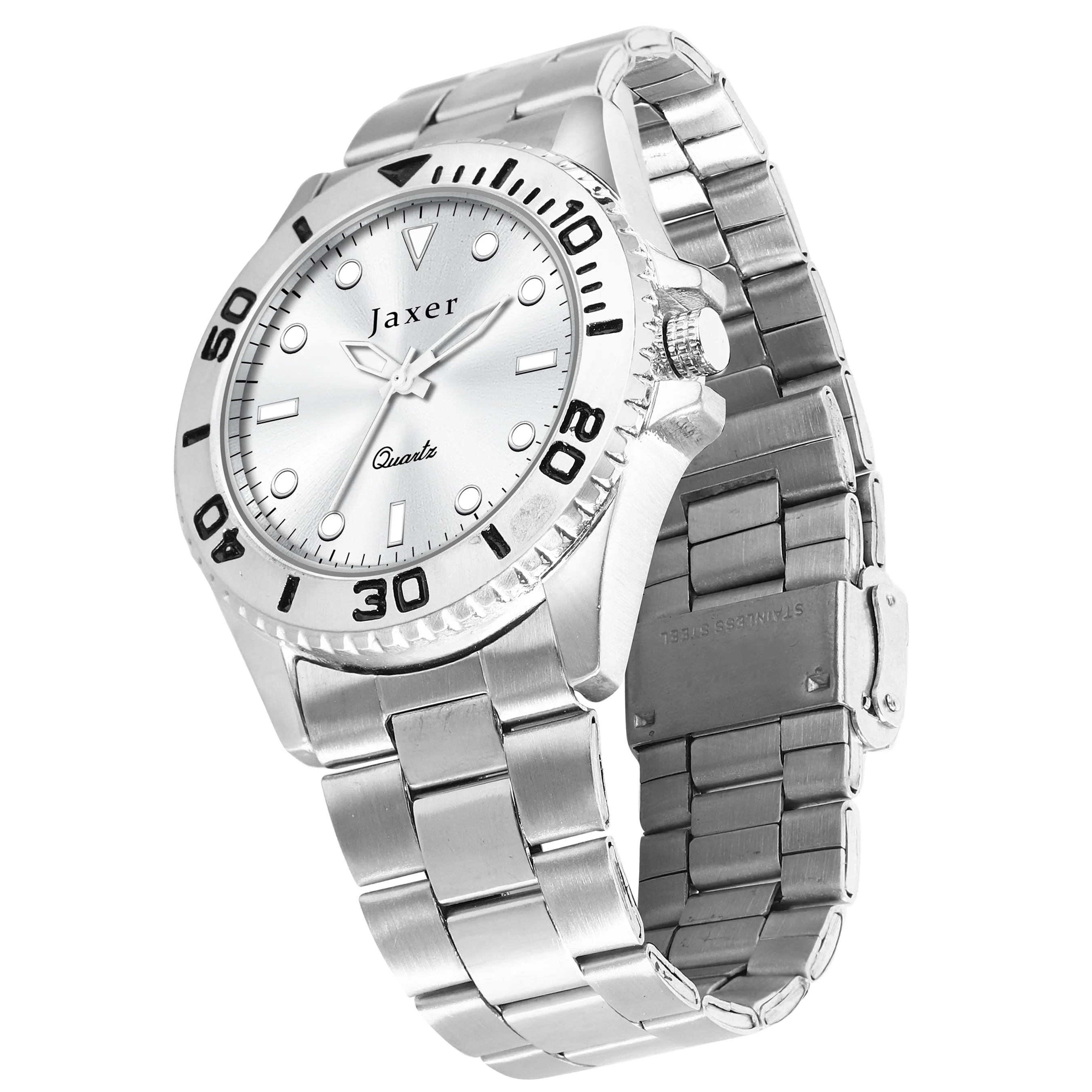 Jaxer Silver Dial Steel Chain Analog Wrist Watch for Men - JXRM2185