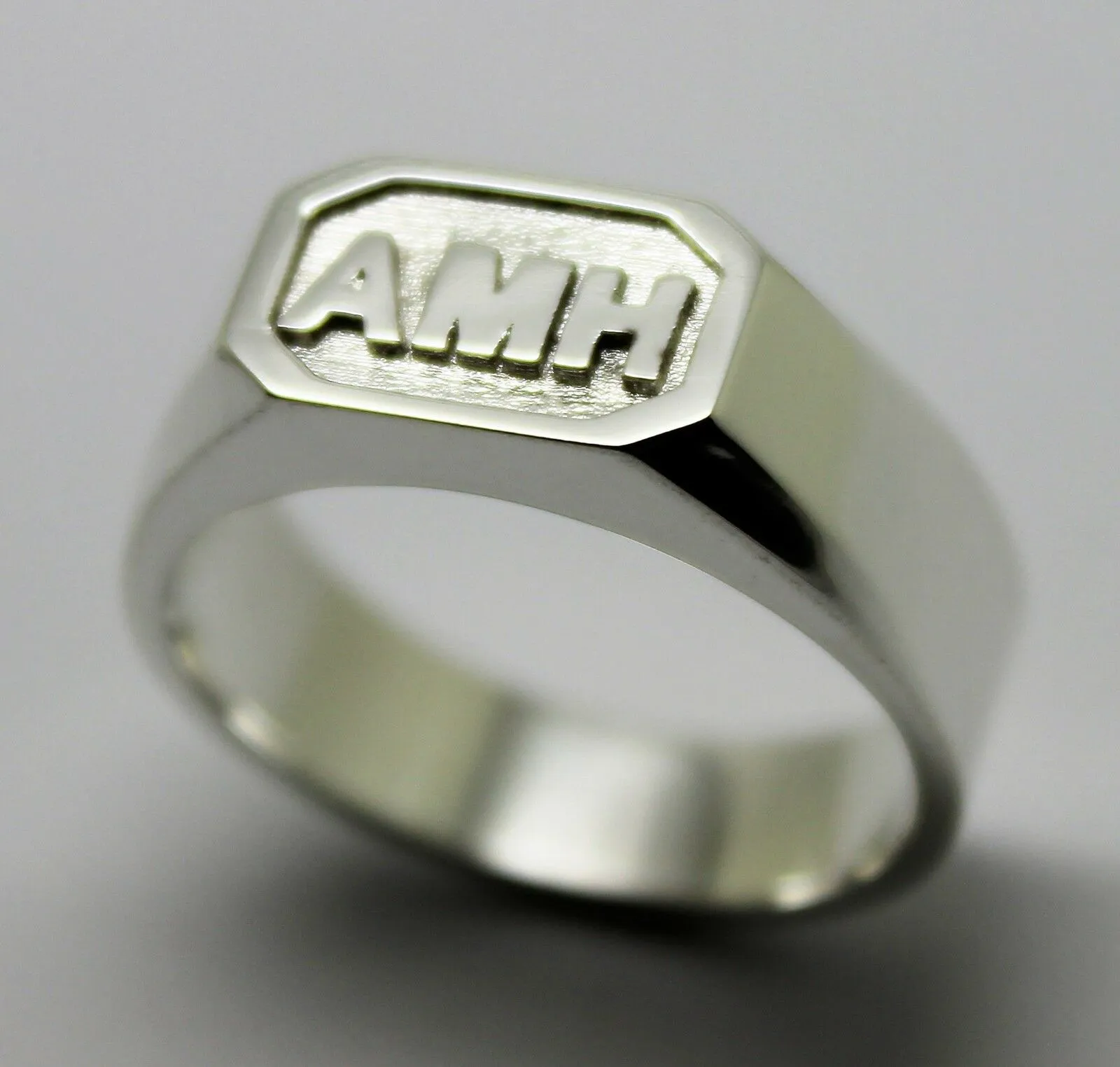 Kaedesigns Genuine New Custom Made Solid Sterling Silver Initial Signet Ring