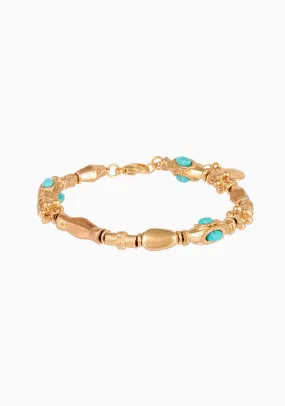 Kali Cabochon Bracelet_Gold Turquoise