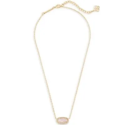 Kendra Scott Elisa Necklace Gold Rose Quartz
