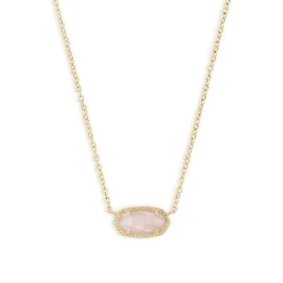 Kendra Scott Elisa Necklace Gold Rose Quartz