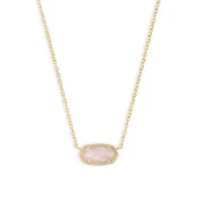 Kendra Scott Elisa Necklace Gold Rose Quartz