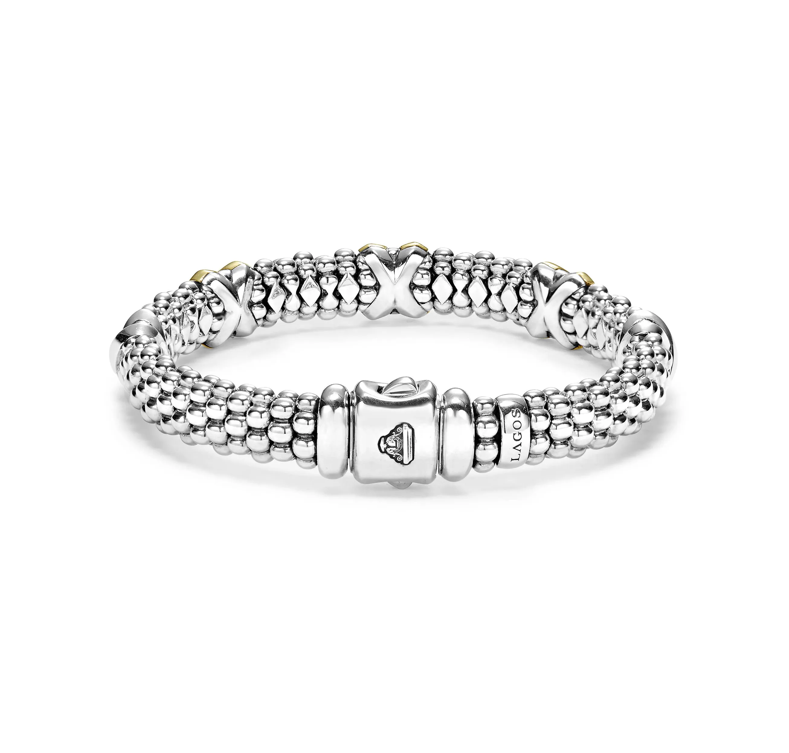 LAGOS Signature Caviar 9mm Three Station X Bracelet