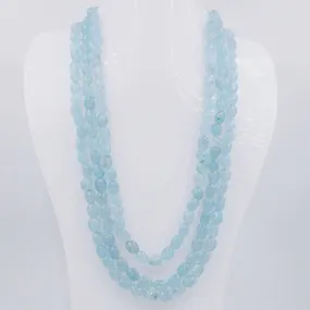 Layered Quartz Necklace Icy Blue Necklace Beaded Necklace Gemstone Necklace Long Necklace Blue Sarafa Indian Necklace SKU 6143222