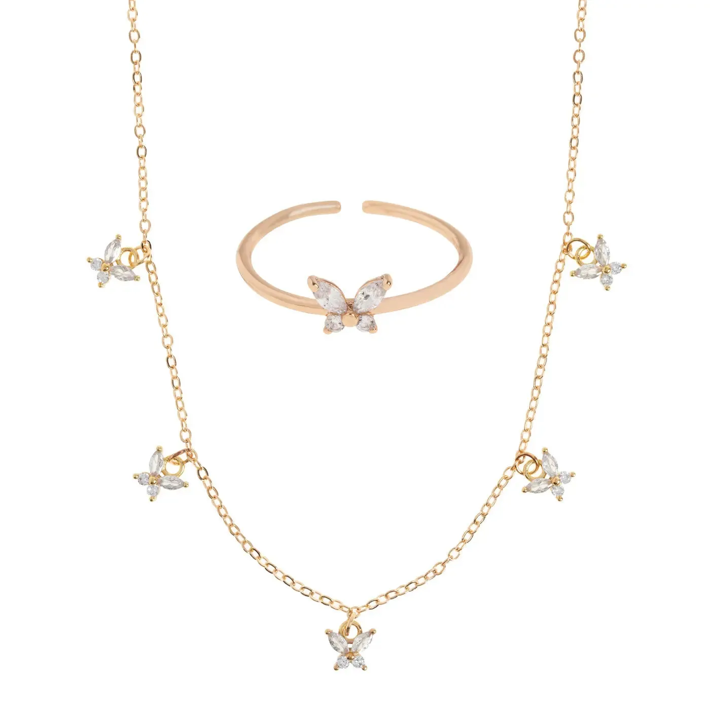Leah - Crystal Butterfly Set