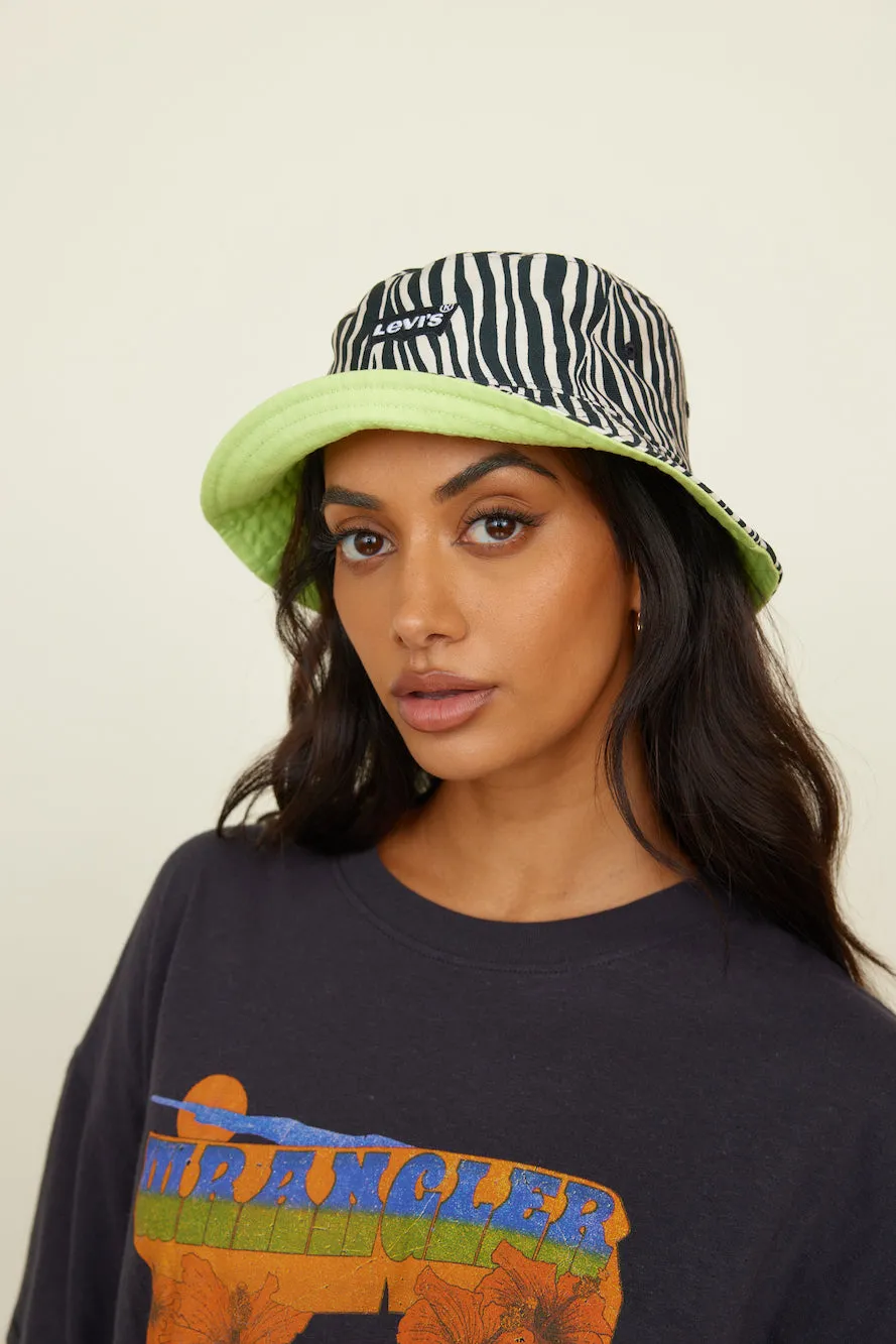 LEVI'S Reversible Bucket Hat Black And Ecru