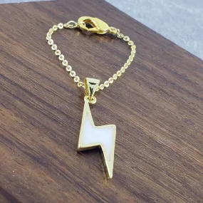 Lightning White Gold Slim Link Chain Watch Charm For Women