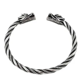 Men's 925 Sterling Silver Torque Bangle | Dragon Bangle For Men