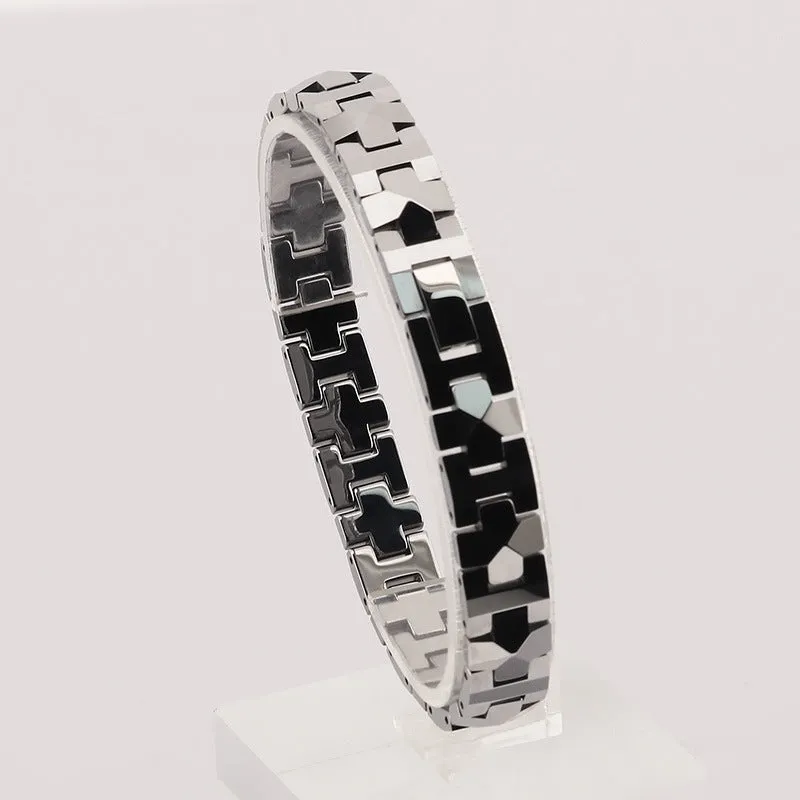Men's Tungsten Steel Bracelet with Japanese and Korean Hipster Style