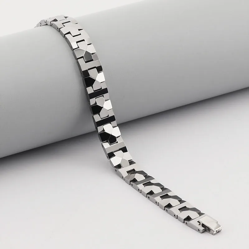 Men's Tungsten Steel Bracelet with Japanese and Korean Hipster Style