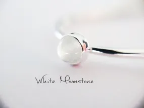 Moonstone Stacking Ring, Moonstone Ring, Engagement Ring, June Birthstone, White Moonstone, Gemstone Stacking Ring, White, Moonstone, Gift