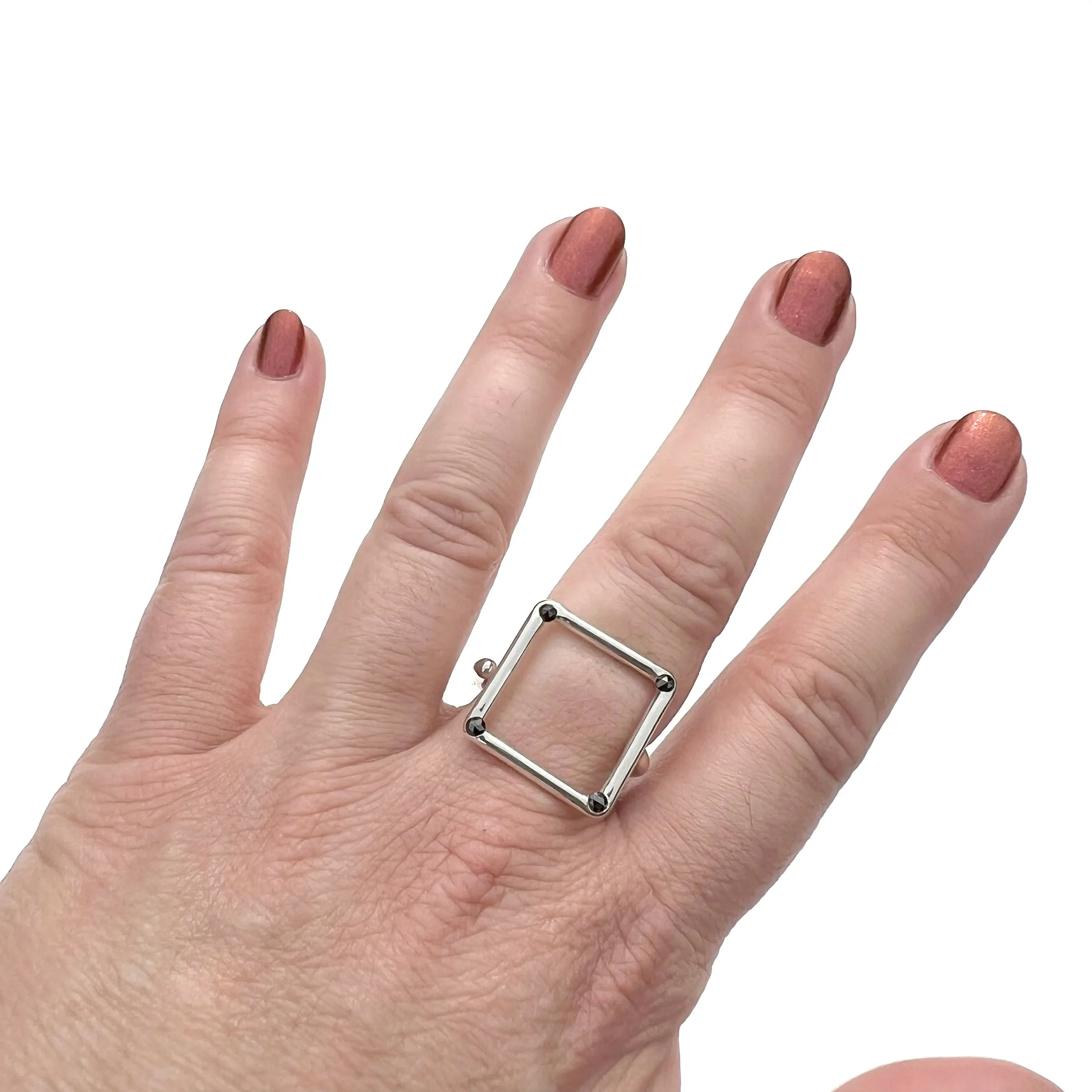 MPR x NU/NUDE Square Ring with Stones