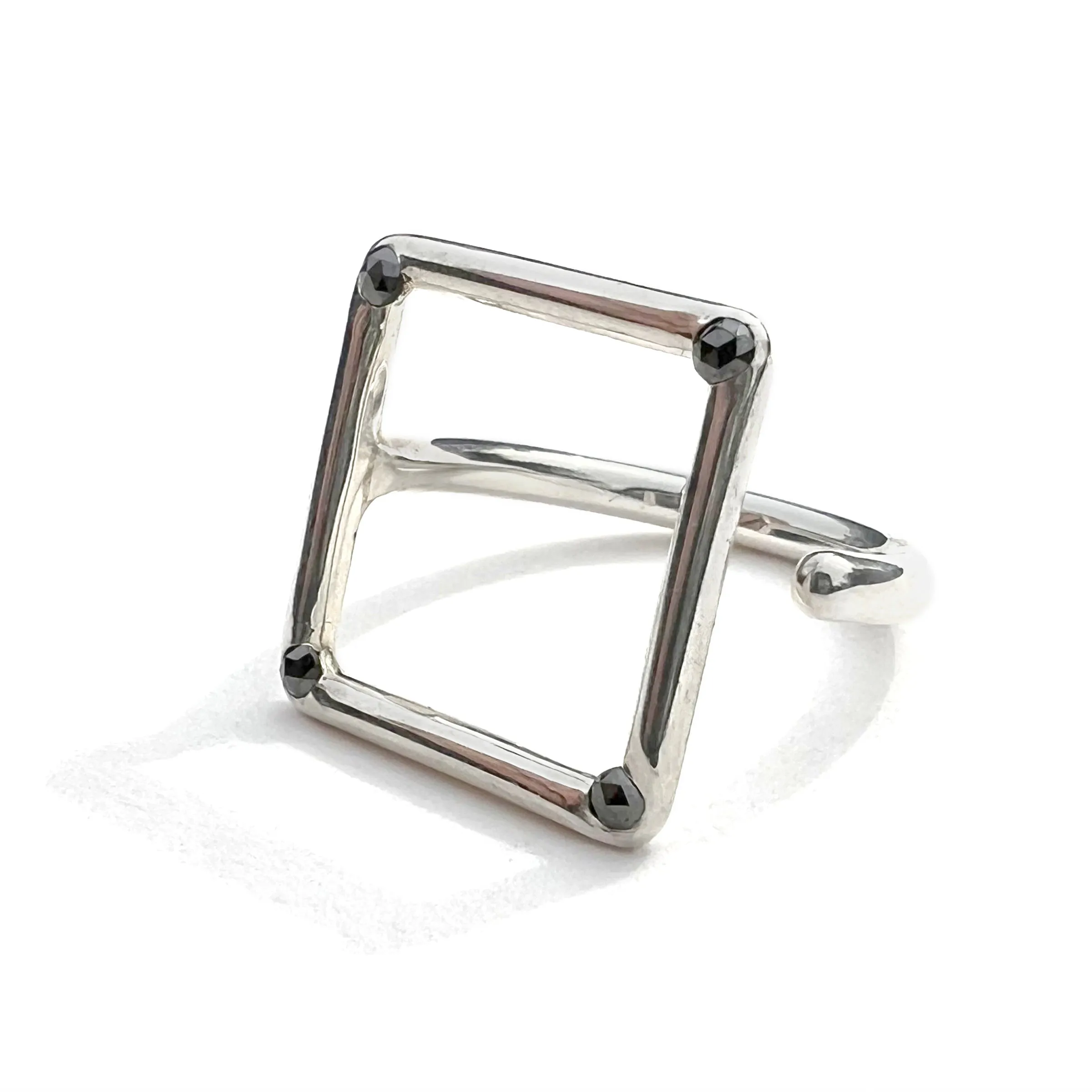 MPR x NU/NUDE Square Ring with Stones