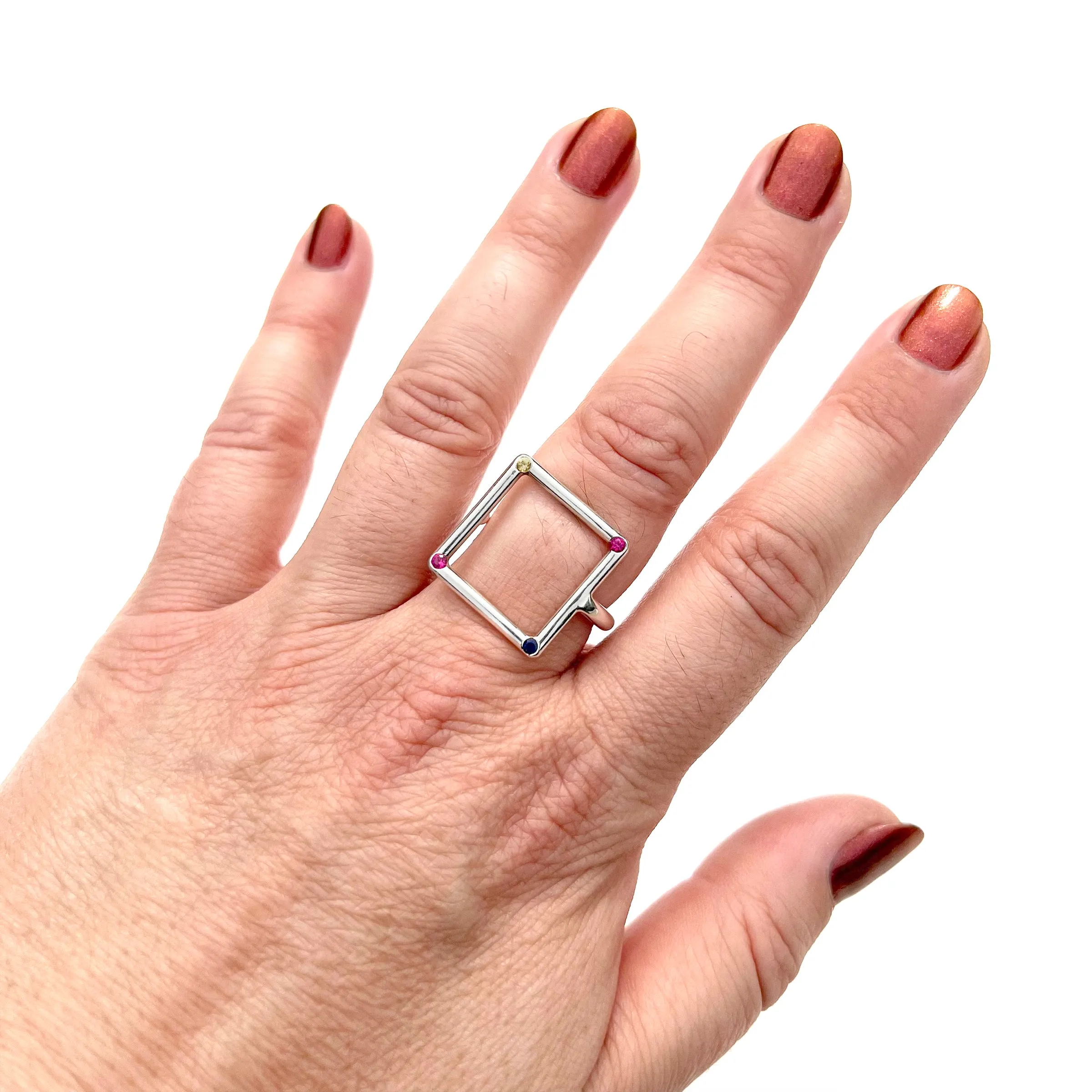MPR x NU/NUDE Square Ring with Stones