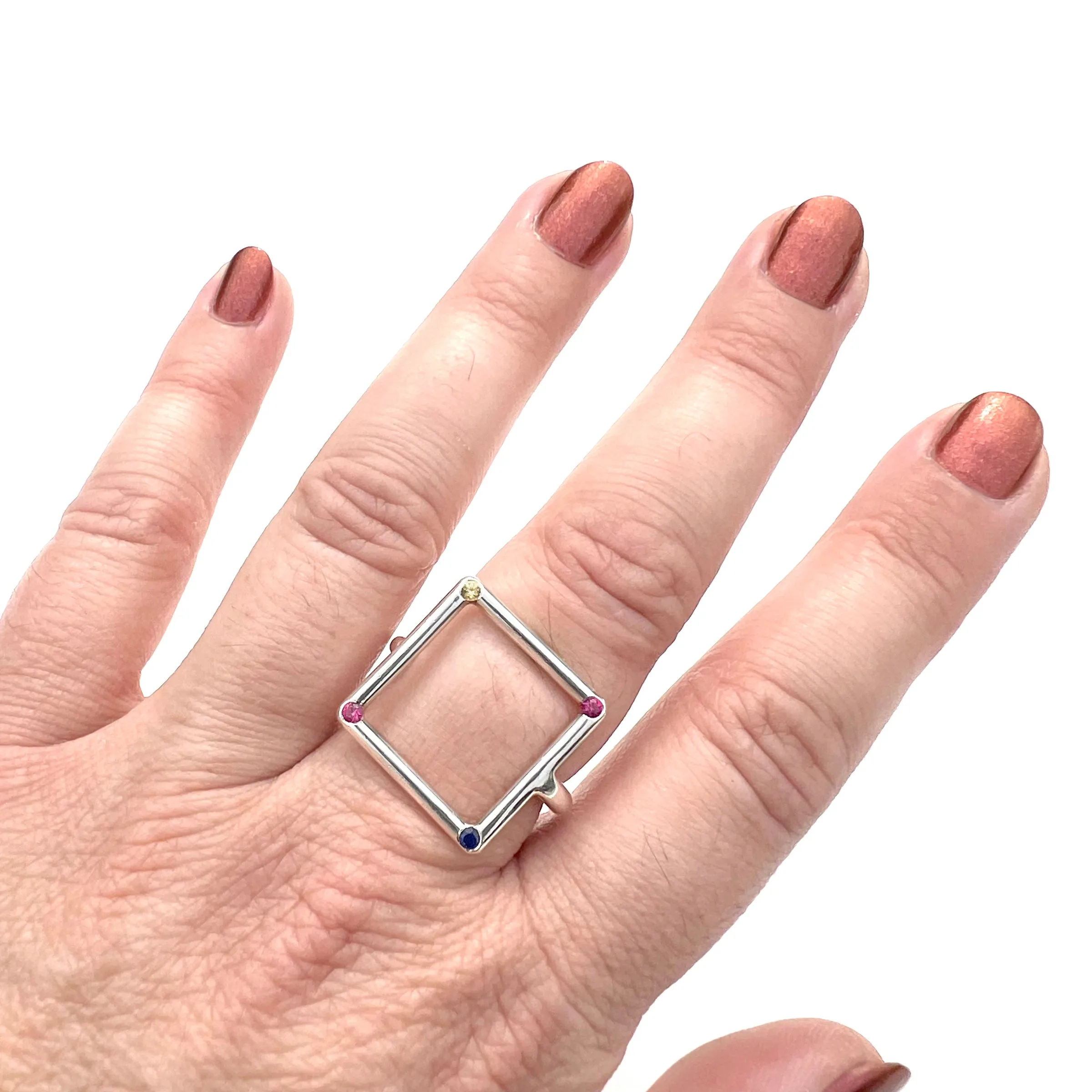 MPR x NU/NUDE Square Ring with Stones
