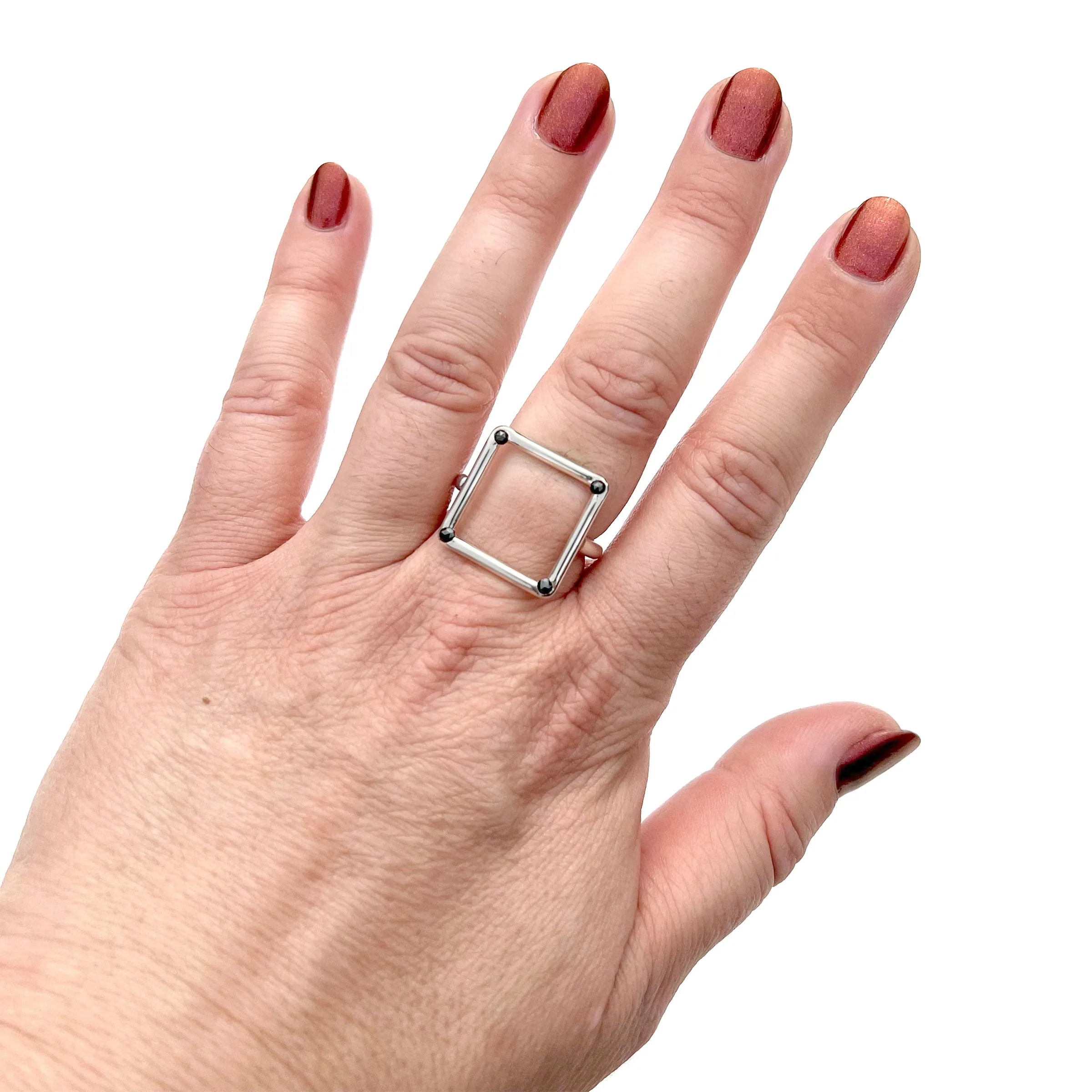 MPR x NU/NUDE Square Ring with Stones