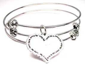 My Hero My Friend My Lover Triple Style Expandable Bangle Bracelet