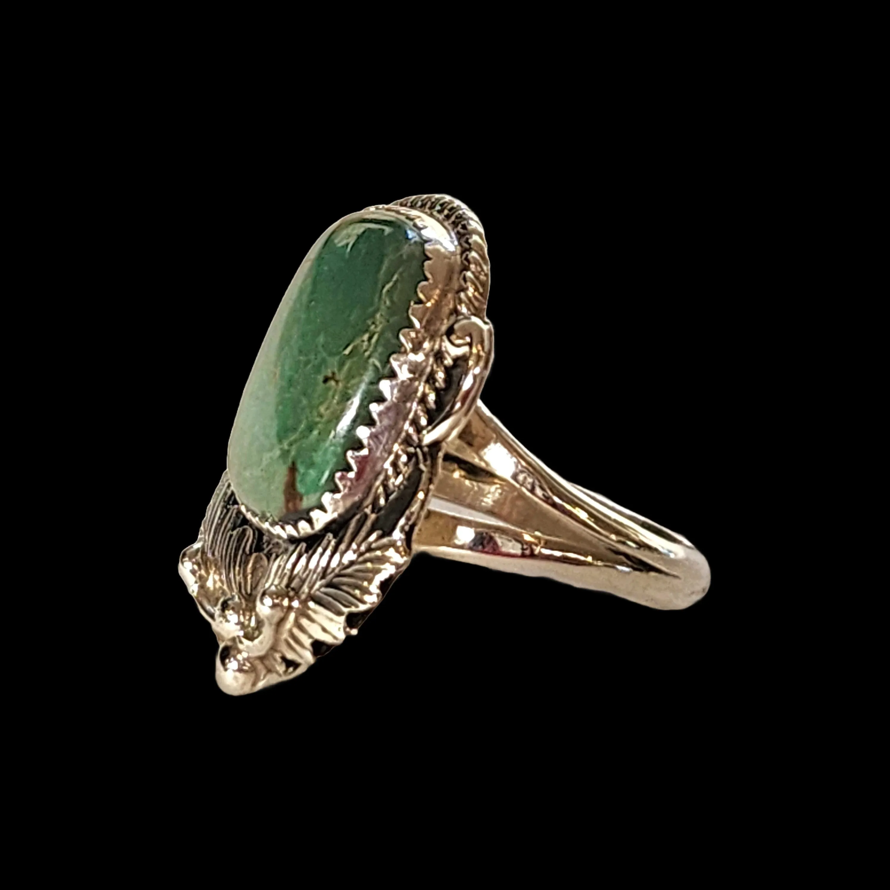Navajo Green Turquoise Ring - Size 8