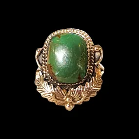 Navajo Green Turquoise Ring - Size 8