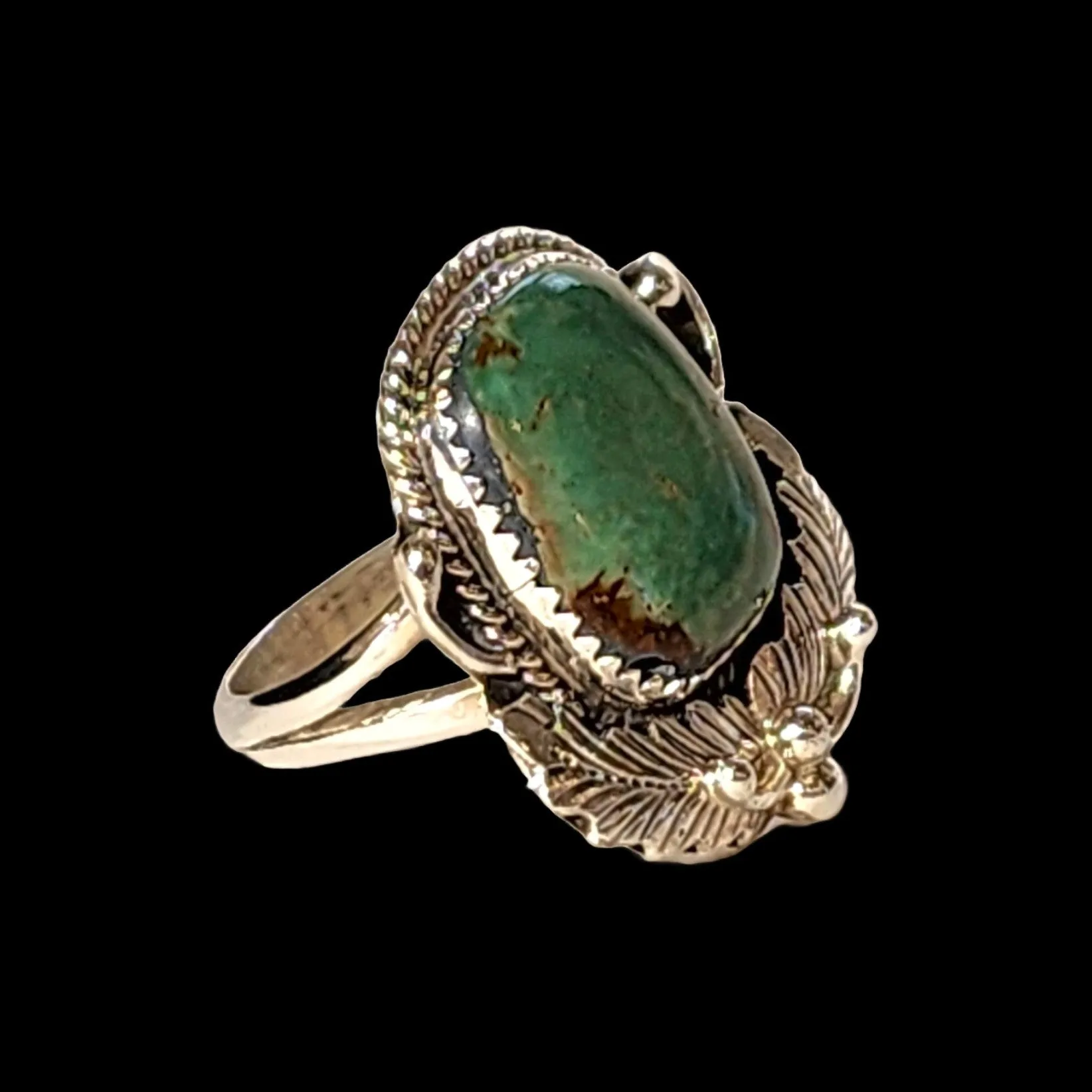 Navajo Green Turquoise Ring - Size 8