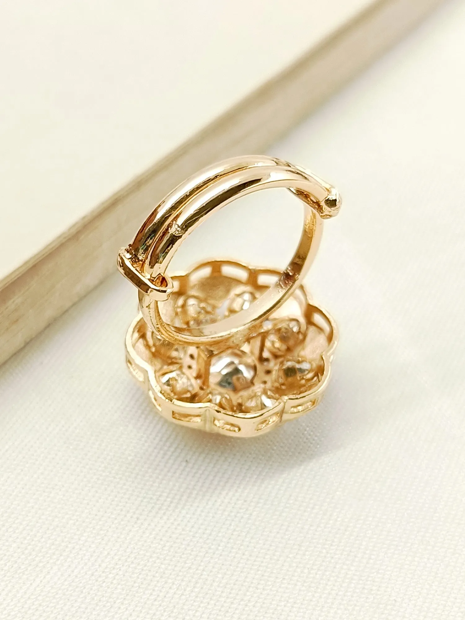 Neeru Navy Blue Kundan Finger Ring