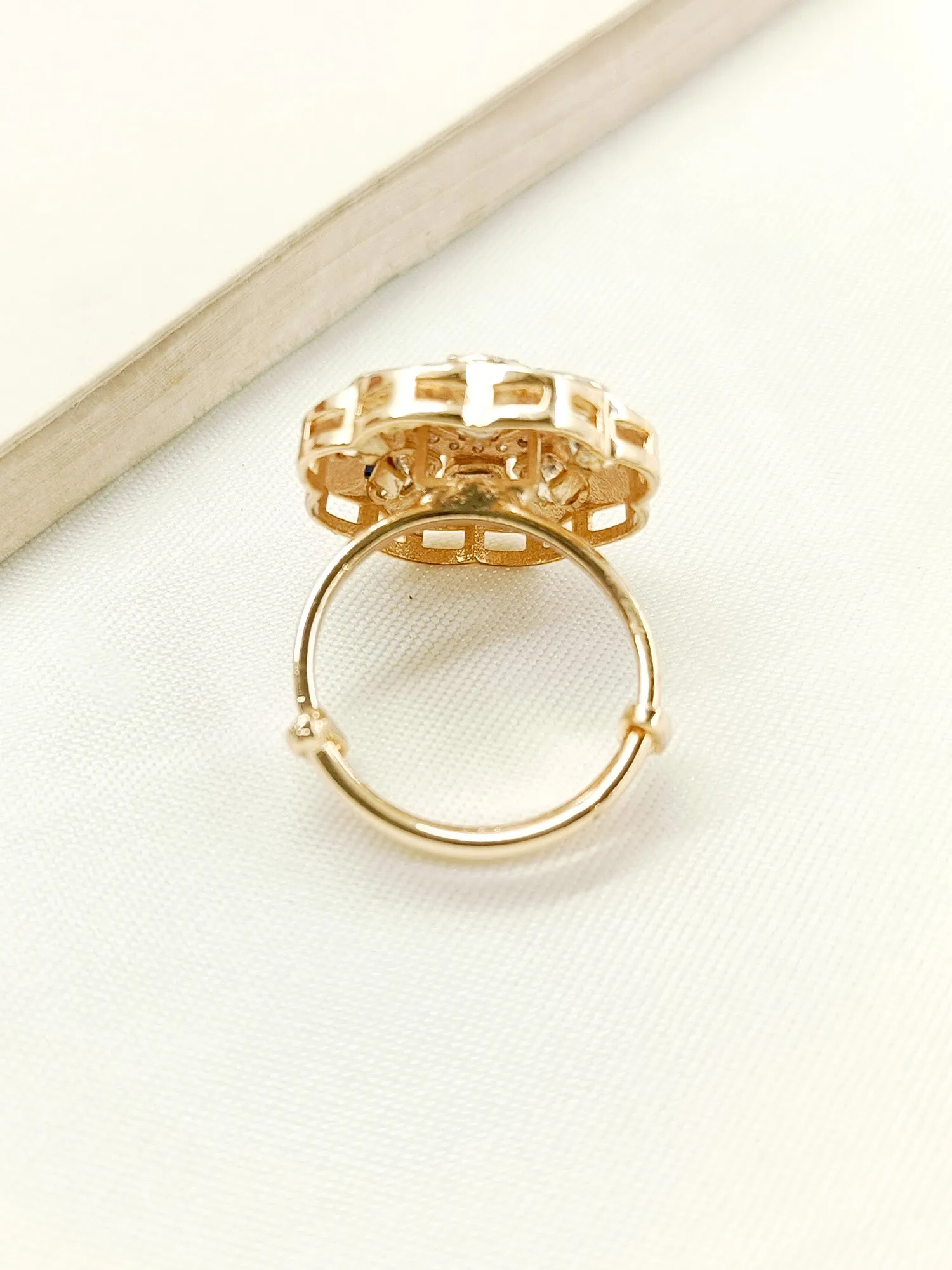Neeru Navy Blue Kundan Finger Ring