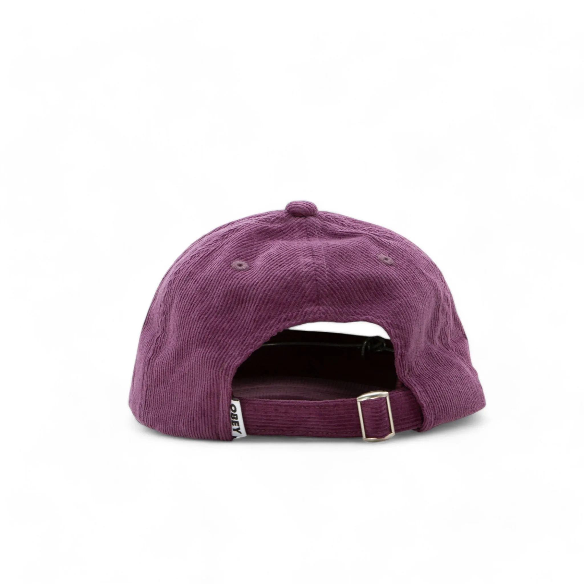 Obey Lowercase Corduroy 6 Panel Strapback Cap - Plum Perfect