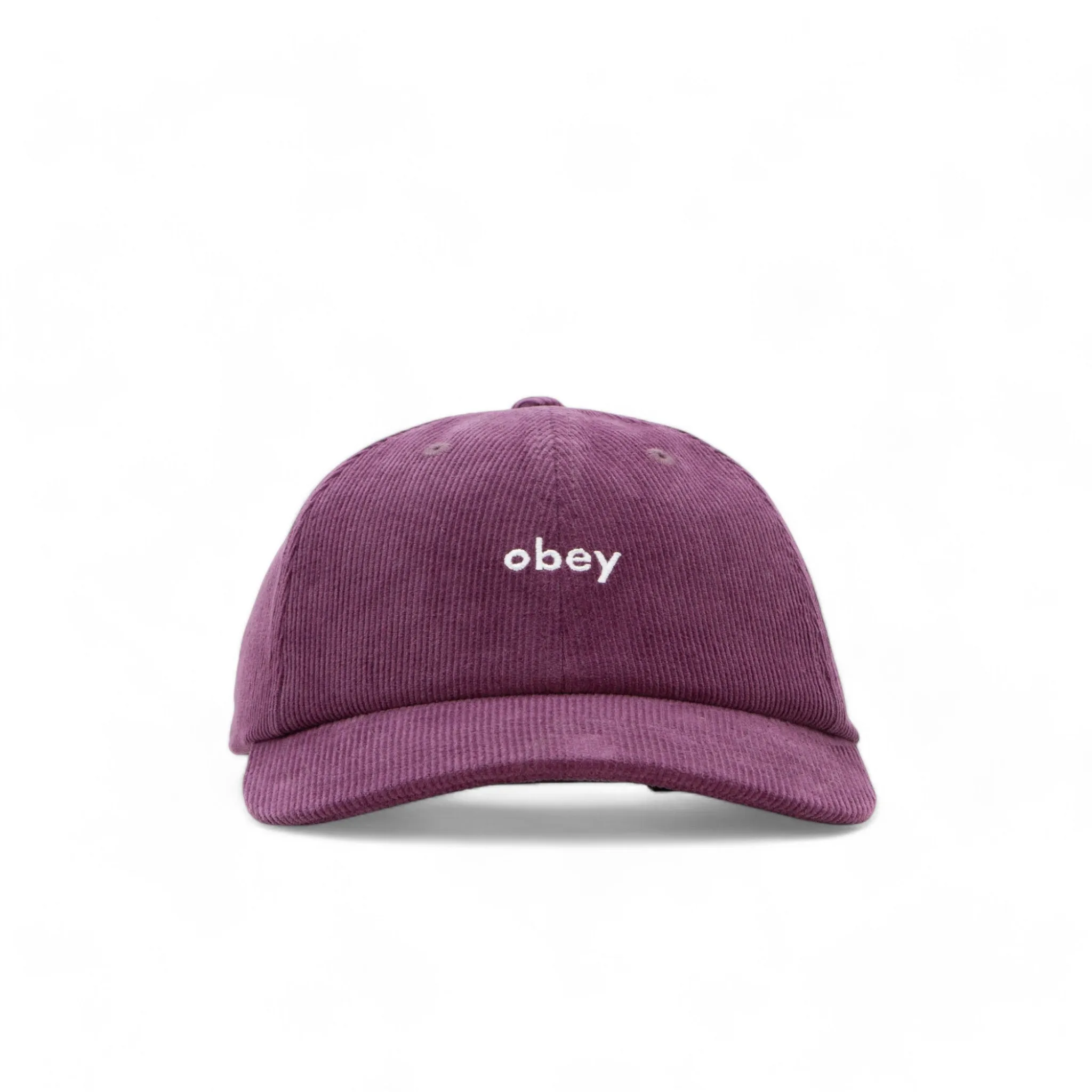 Obey Lowercase Corduroy 6 Panel Strapback Cap - Plum Perfect