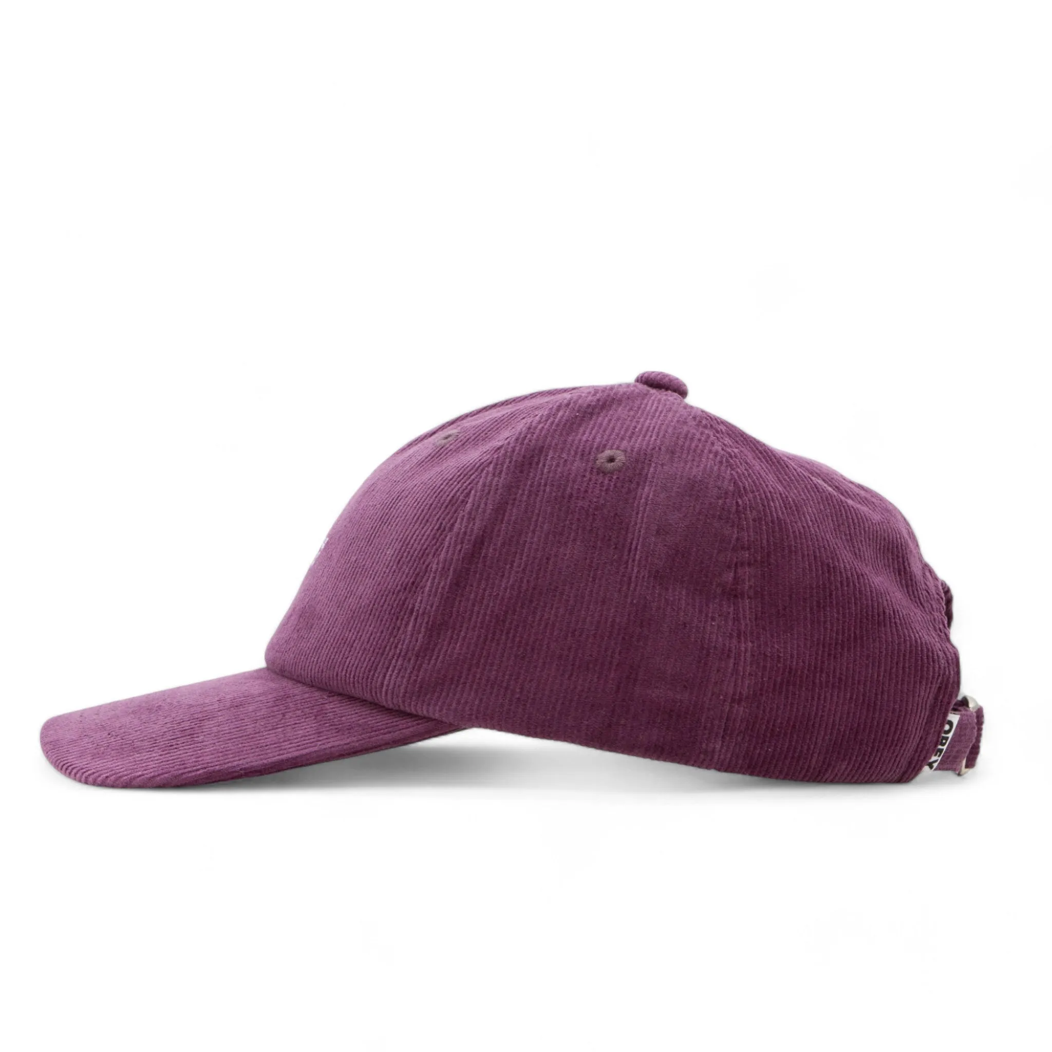 Obey Lowercase Corduroy 6 Panel Strapback Cap - Plum Perfect