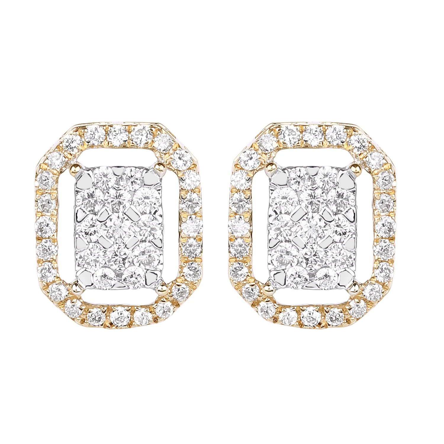 Octagon Illusion Earrings For Women : IJER95
