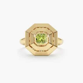 Octagon Peridot Signet Ring, Viviana
