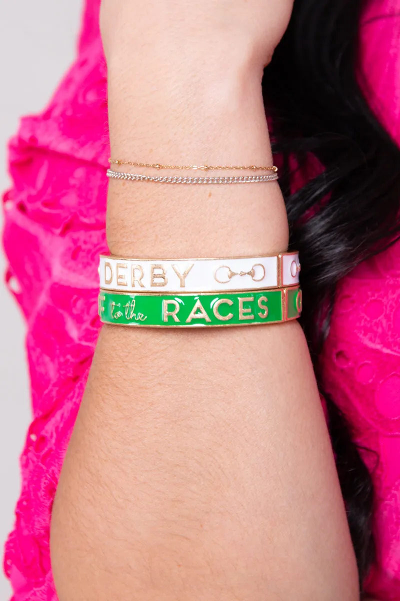 Off To The Races Enamel Hinge Bangle