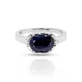Okelani Blue Sapphire Ring in Sterling Silver