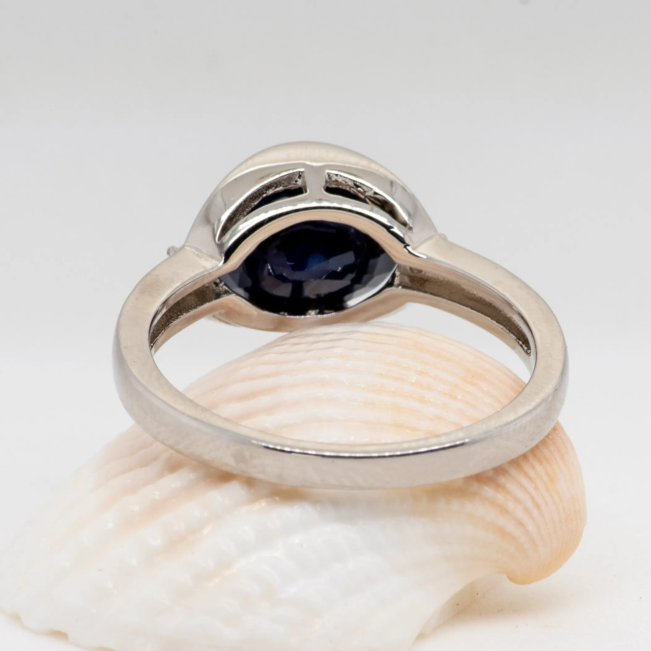 Okelani Blue Sapphire Ring in Sterling Silver