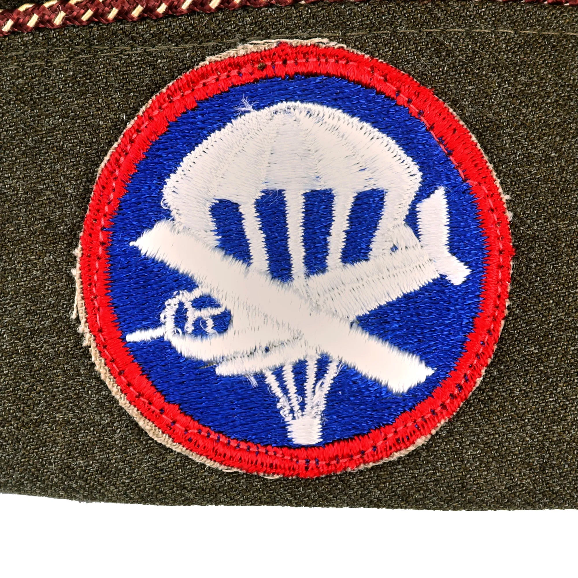 Original U.S. WWII Medical Piped Overseas Cap with Paraglide Airborne Cap Insignia