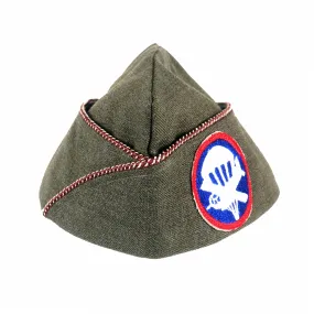 Original U.S. WWII Medical Piped Overseas Cap with Paraglide Airborne Cap Insignia