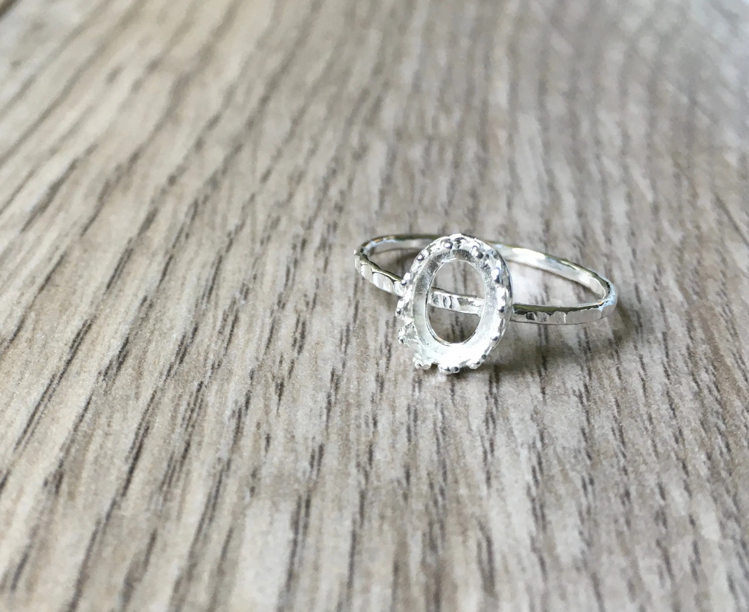 Oval Crown Ring Blank Wood Bark Band | 6x8 mm, 6 mm, 8 mm, 8x10 mm