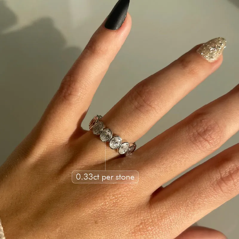 Oval Cut Bezel Diamond Eternity Band
