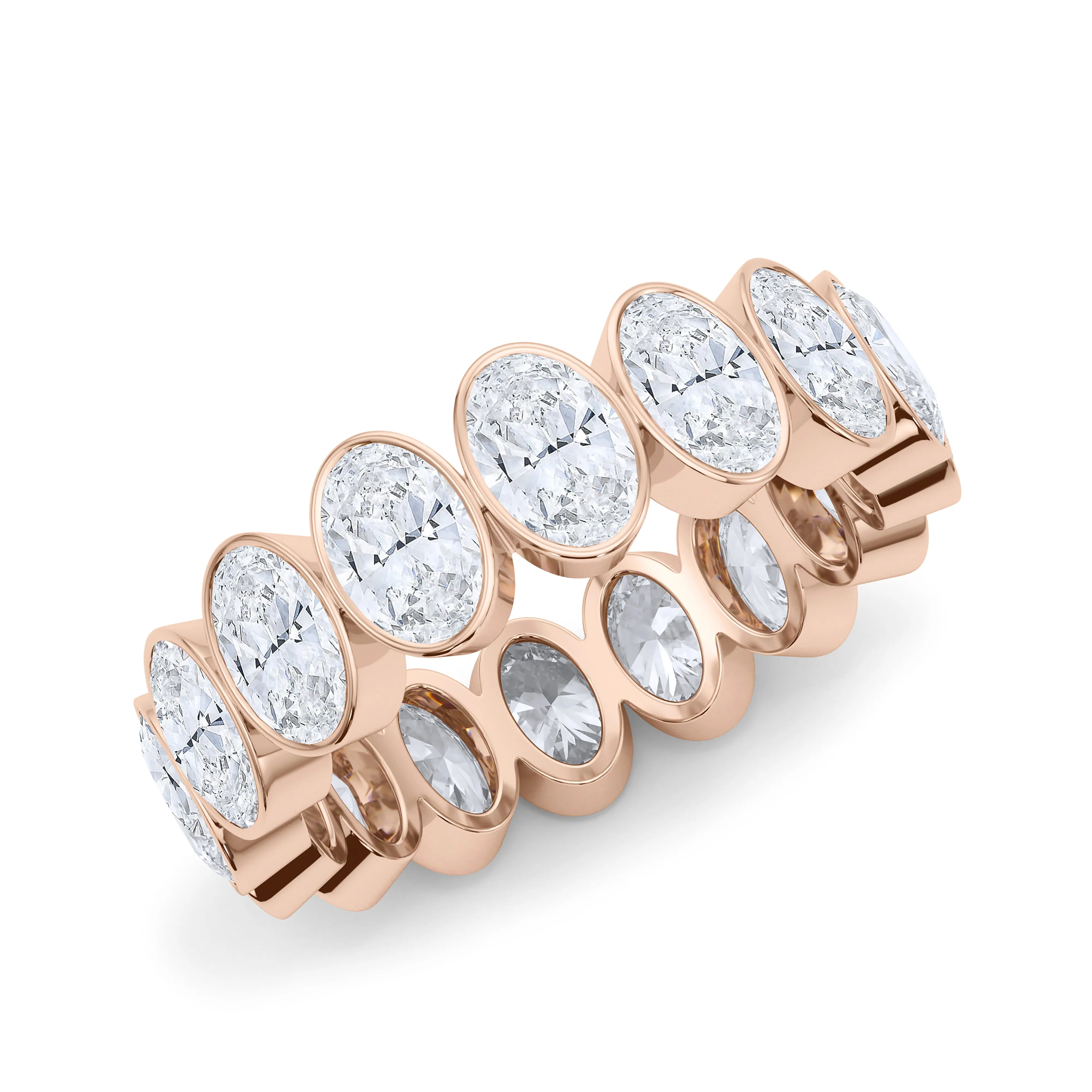 Oval Cut Bezel Diamond Eternity Band
