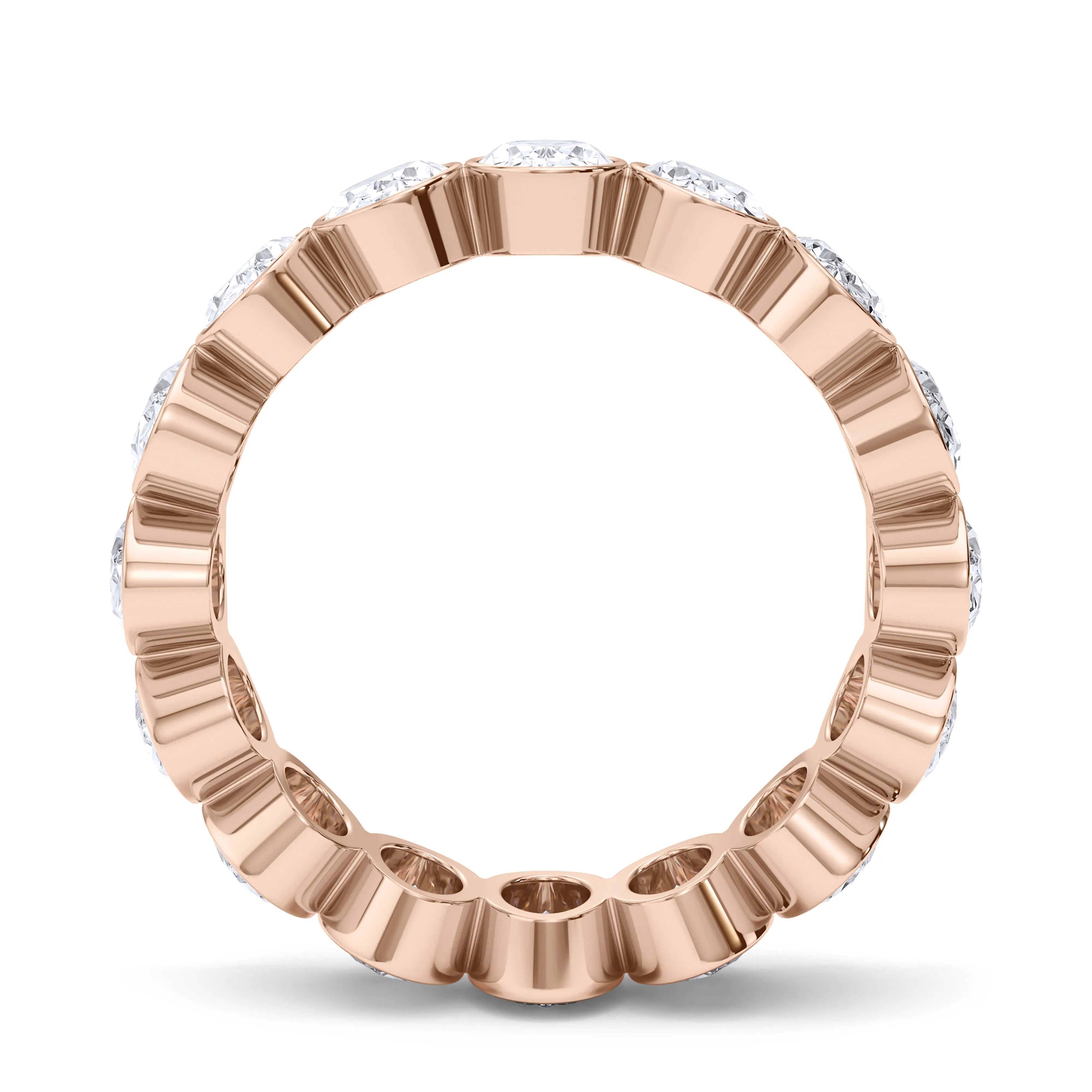 Oval Cut Bezel Diamond Eternity Band