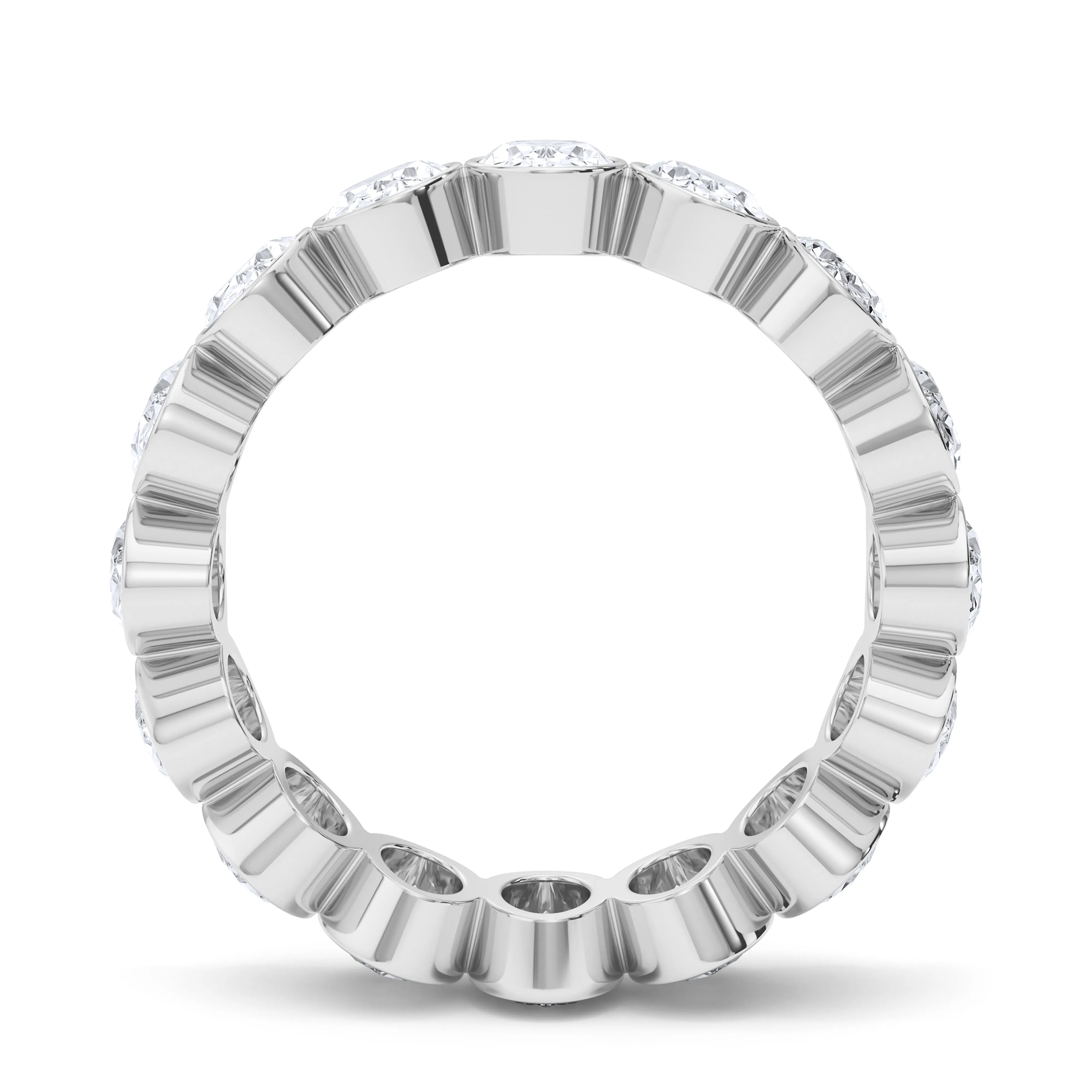 Oval Cut Bezel Diamond Eternity Band