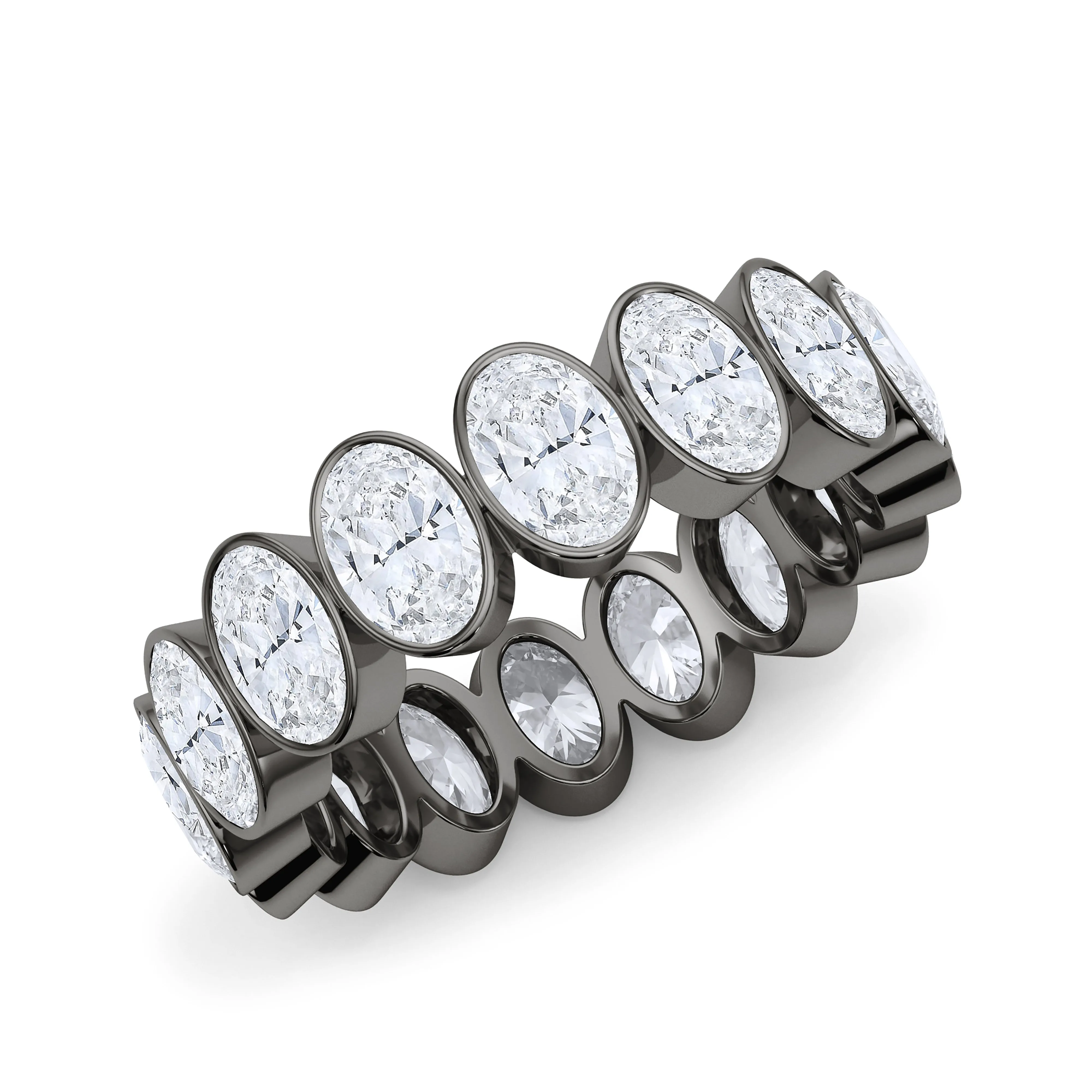 Oval Cut Bezel Diamond Eternity Band