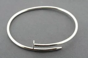 Oval nail bangle - sterling silver